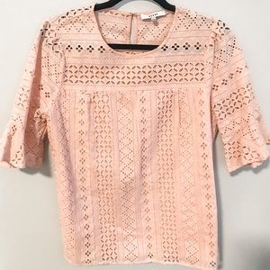 Pink 3/4 lace top